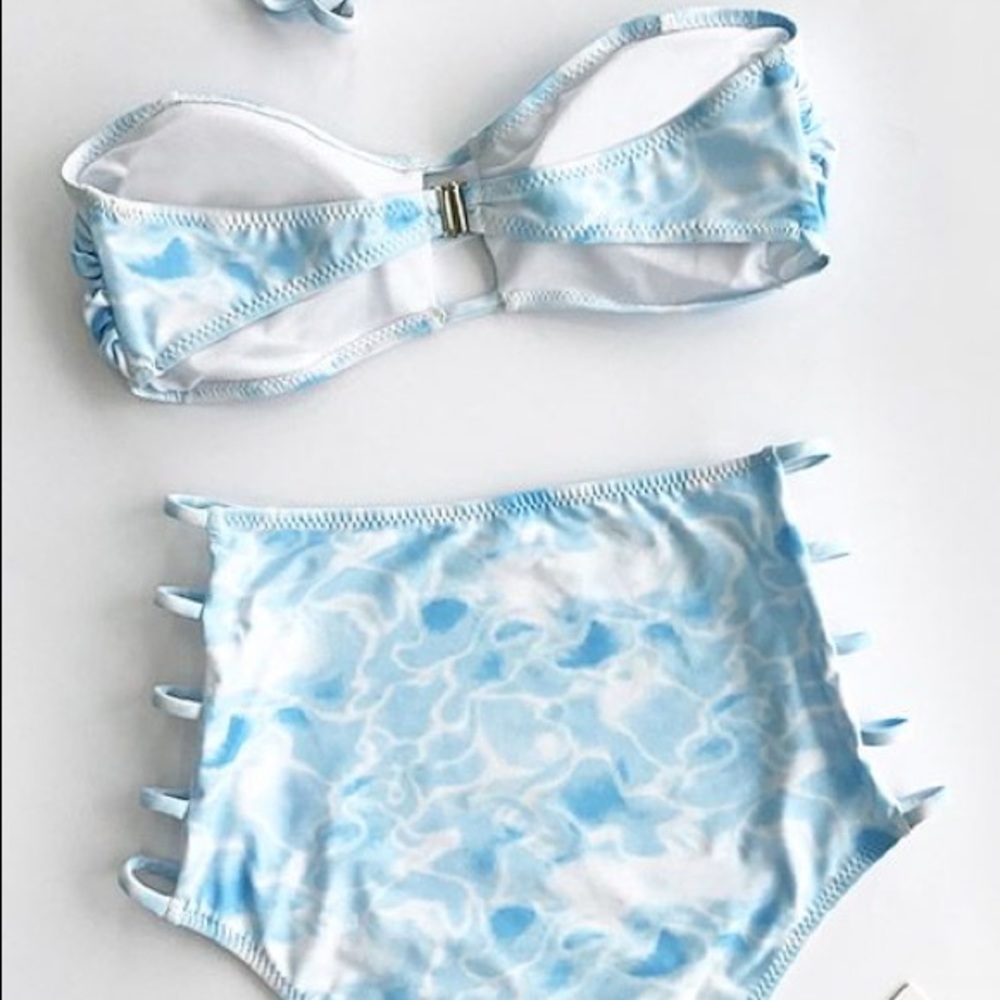 Cupshe Foamy Waves High Waist Halter Bikini